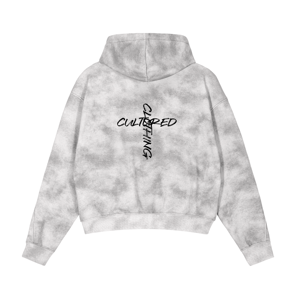 Dirty Washed Zip-Up Fleece Hoodie